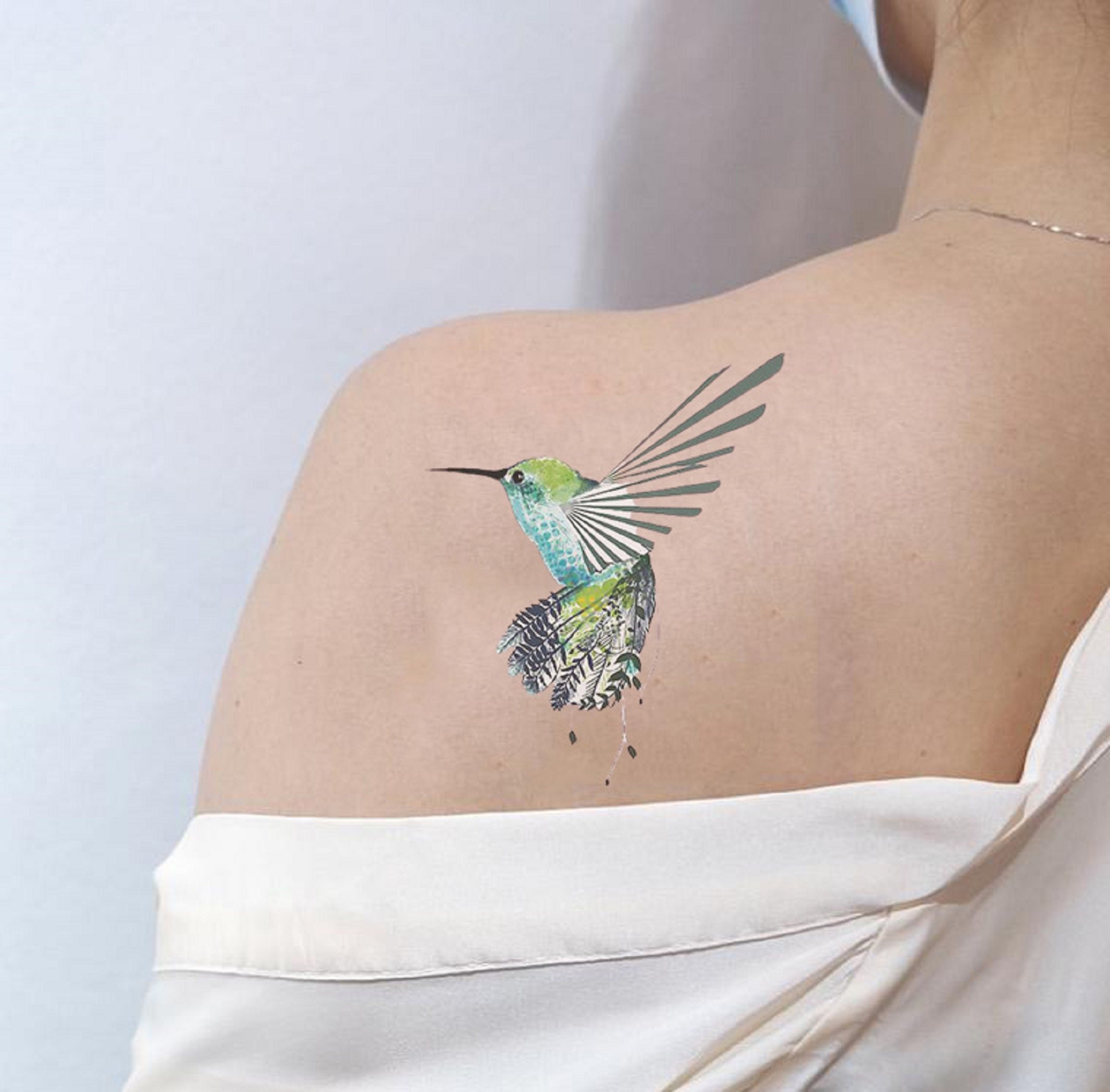 UV Blacklight Reactive Tattoos Hummingbird Temporary Rave