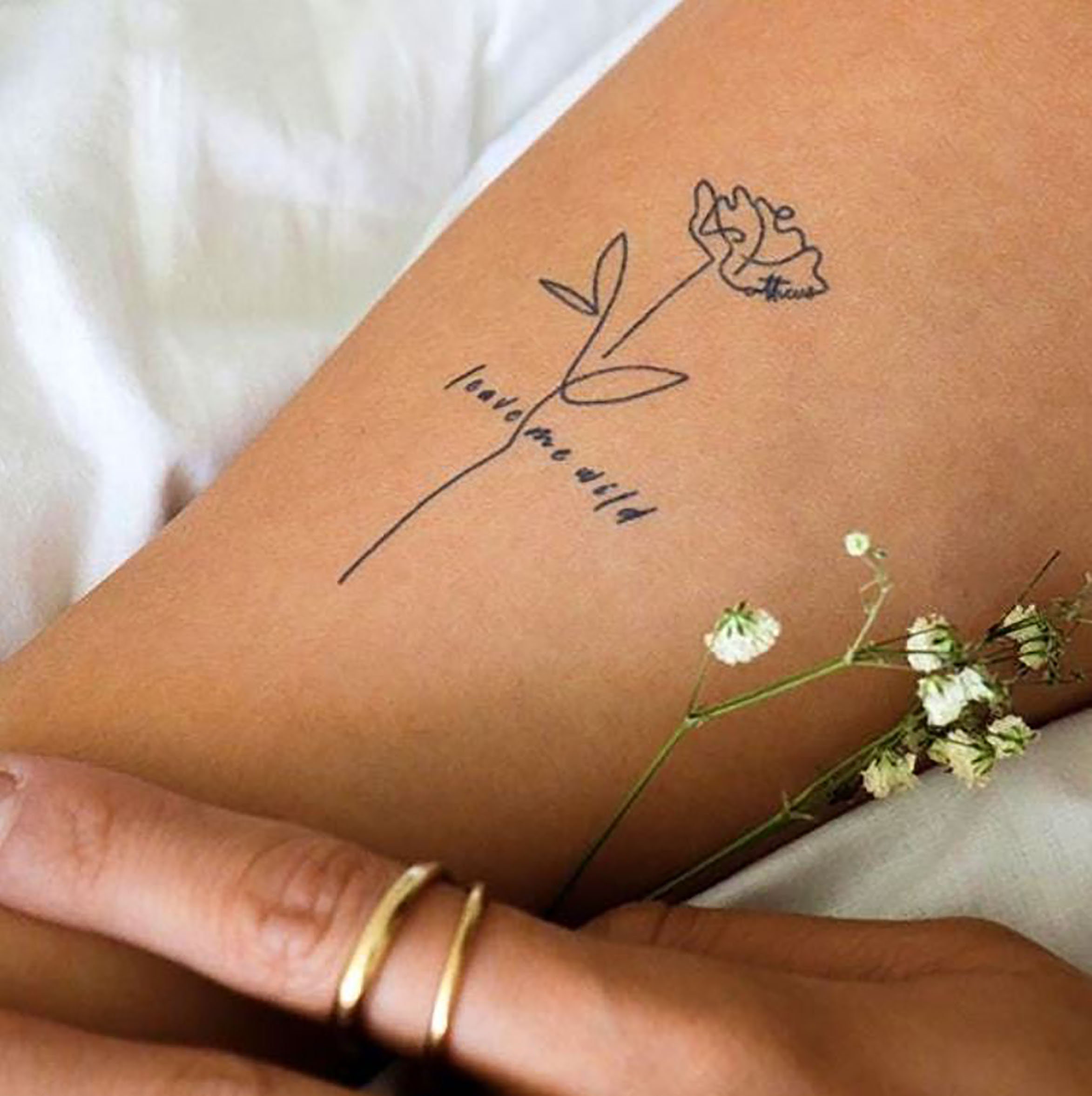 Leave Me Wild Floral Temporary Tattoo Fake Flower Tattoo for - Etsy Leave Me Wild Floral Temporary Tattoo Fake Flower Tattoo for - Etsy