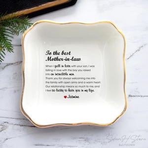 To The Best Mother In Law Wedding Gift From Bride-Mother Of The Groom Ring Dish-Mother In Law Gift From Daughter In Law-Bridal Shower Gift