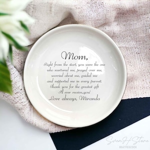 Dear Mom Personalized Wedding Ring Dish-Mother Of The Bride Gift From Bride-Mom Wedding Gift-Mothers Day Gifts For Mom Birthday Gift Ideas