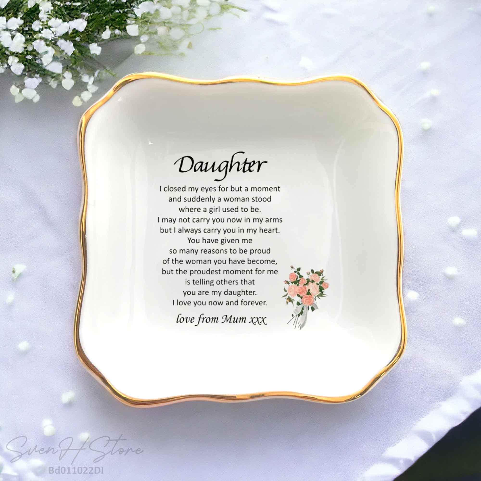 Personalized Ceramics Jewelry Dish, Memorial Keepsake Ring Dish, I Will Always Remember You Love You Forever Jewelry Dish, Best Friend Gift - Ireland