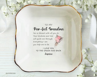 To My Perfect Grandma Jewelry Tray, Customized Thoughtful Trinket Tray Gift For Grandma, Nana Ring Dish, Mother's Day Gift, Family Keepsake