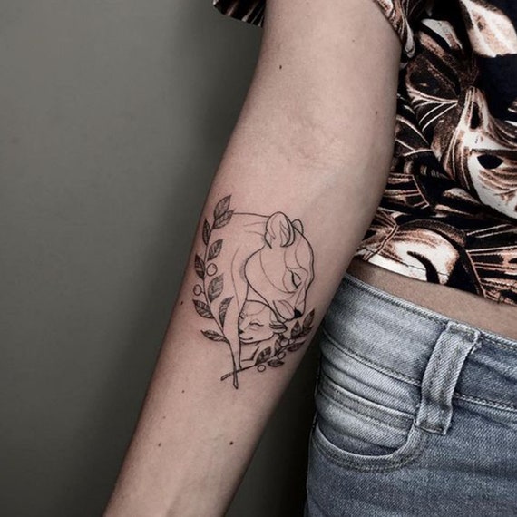 Lion maman et Cub tatouage temporaire tatouage étanche pour maman