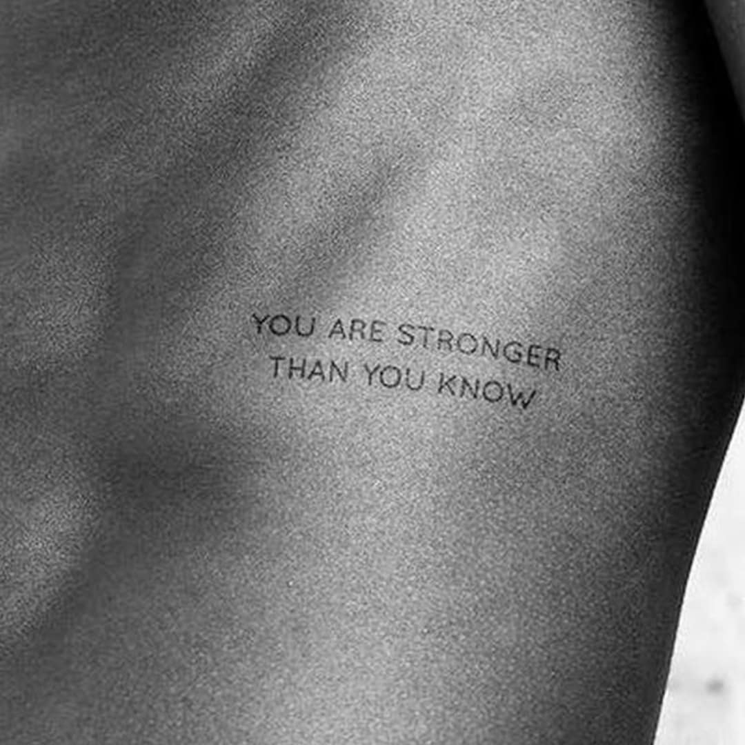You Are Stronger Than You Know Temporary Tattoo Custom Text Etsy
