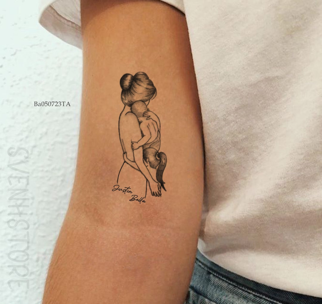Mom and Kids Temporary Tattoo, Motherhood Tattoo, Mother's Day