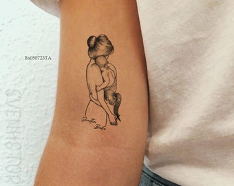 Tatuaje temporal de mamá e hijos, tatuaje de maternidad, regalo para el Día de la Madre