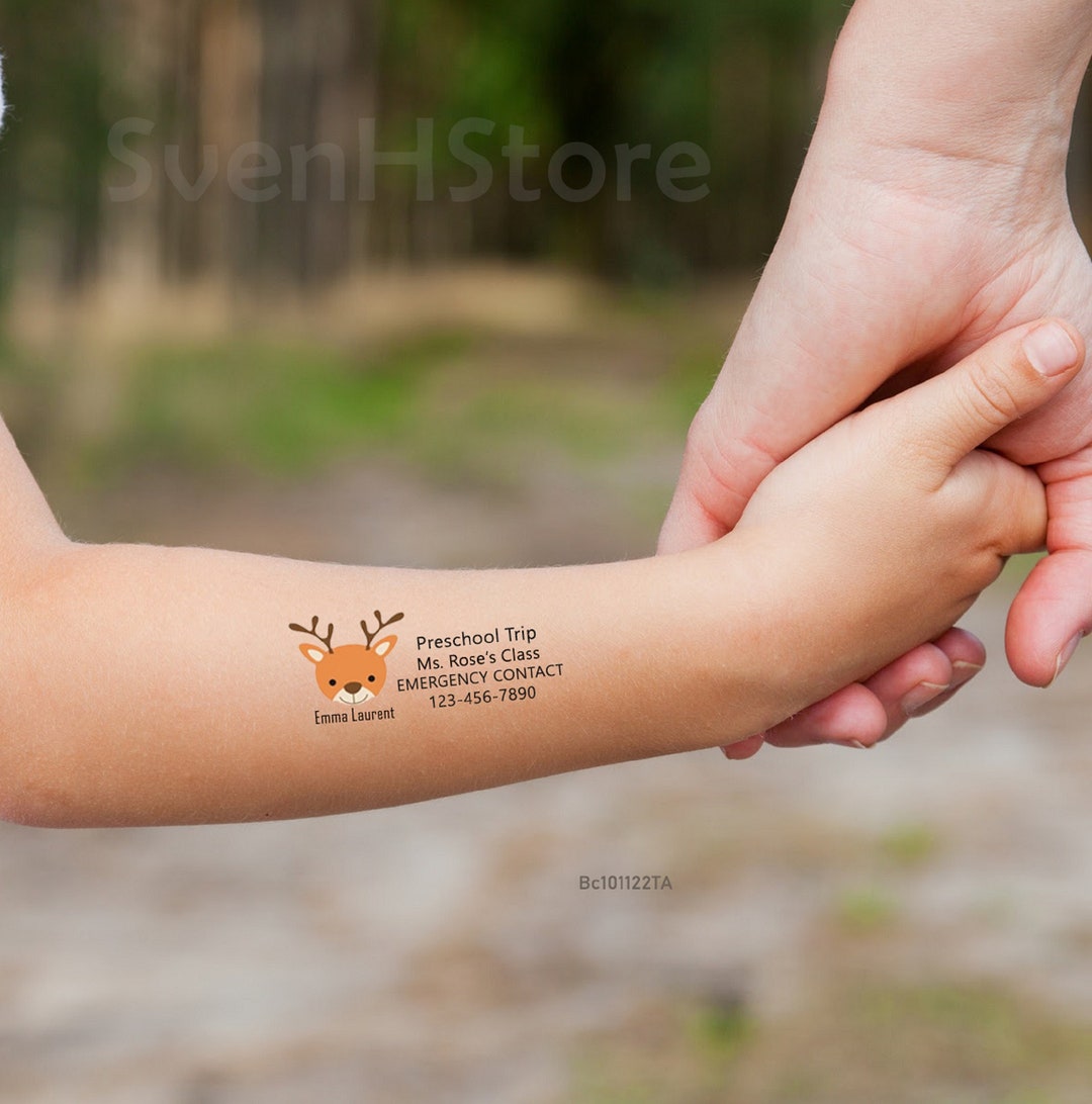Child Safety Temporary Tattoo If Lost Please Call Emergency Etsy