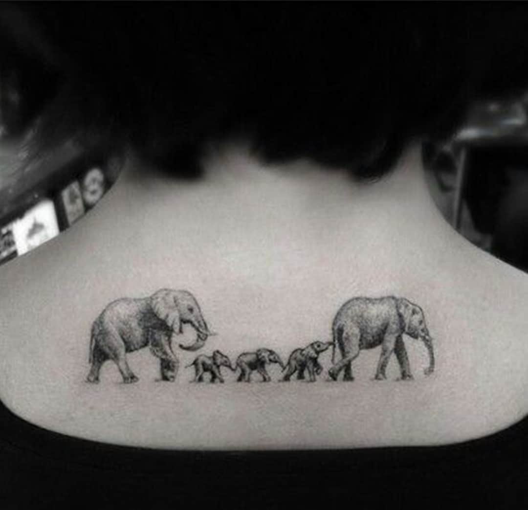 Tatouage Elephant Maman Et Bebe Elephant Family Custom Temporary Tattoo Custom Elephant - Etsy France