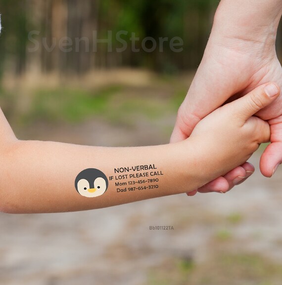 Child Safety Tattoos, Temp Tattoo If Lost, If Lost Return To, Safety ID  Tattoos, Custom Temporary Tattoo Phone Number, Temp Tattoo Custom - Etsy