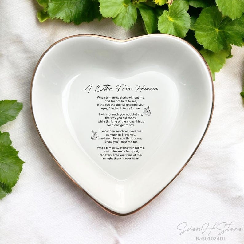 A Letter From Heaven Personalized Ring Dishbereavement Gifts for Loss