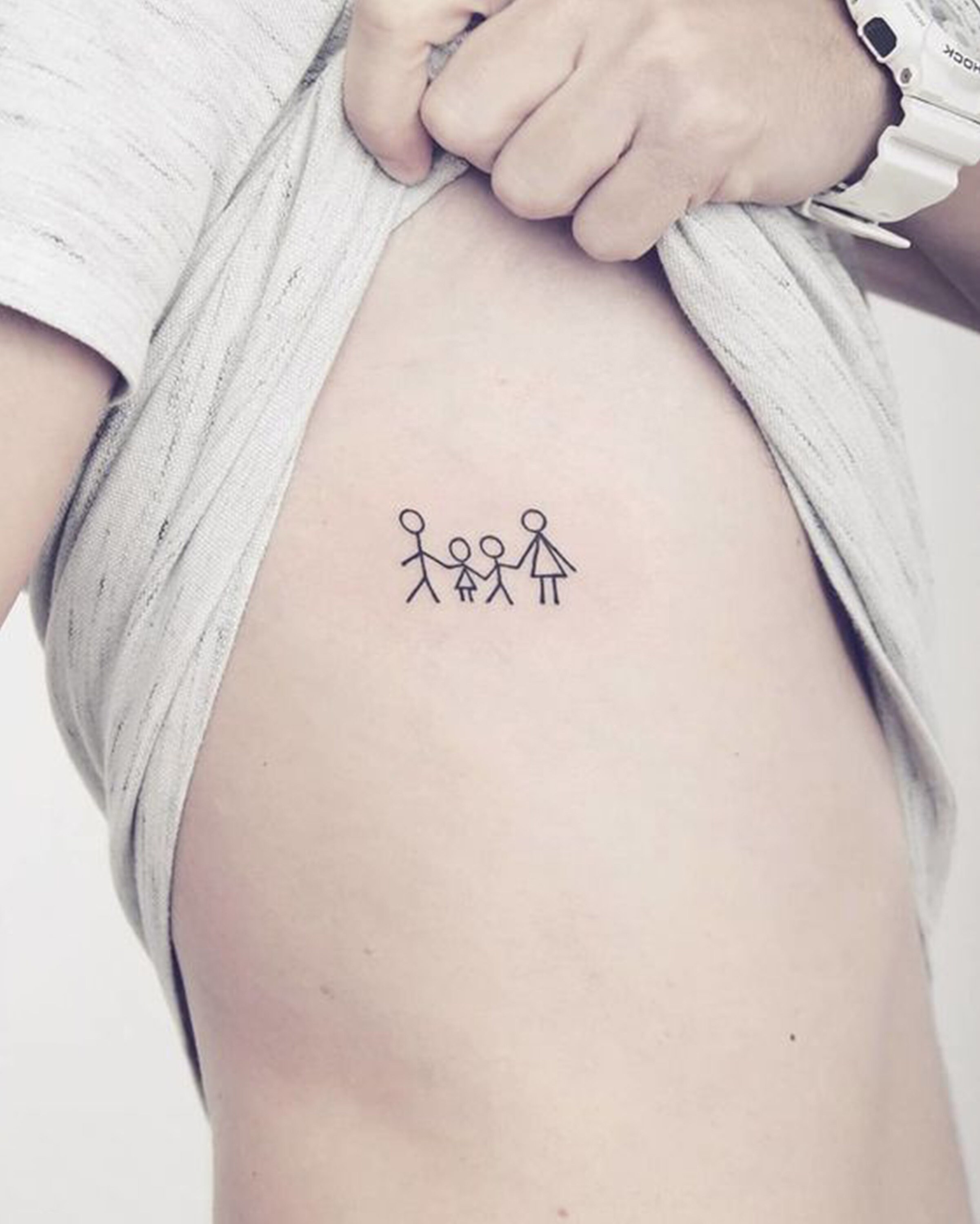 Family shape tattoo family members tattoo custom family | Etsy