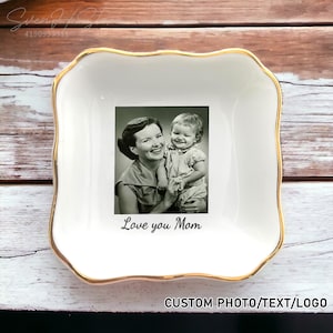 Custom Photo Trinket Tray-Custom Ring Dish-Jewelry Storage-Personalized Photo Gifts-Photo Trinket Dish-Gifts For Mom Daughter Sister Family