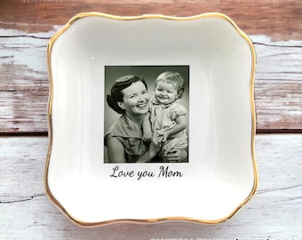 Custom Photo Trinket Tray-Custom Ring Dish-Jewelry Storage-Personalized Photo Gifts-Photo Trinket Dish-Gifts For Mom Daughter Sister Family