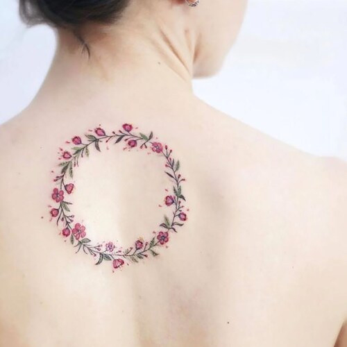 Familia Floral Tattoo Fake Flower Tattoo for Girl Tattoo Etsy