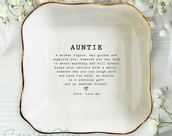 Personalized Aunt Ring Dish, An Auntie Is A Precious Gift Trinket Dish, Best Auntie Jewelry Holder, Mother's Day Gift, Aunt Birthday Gifts