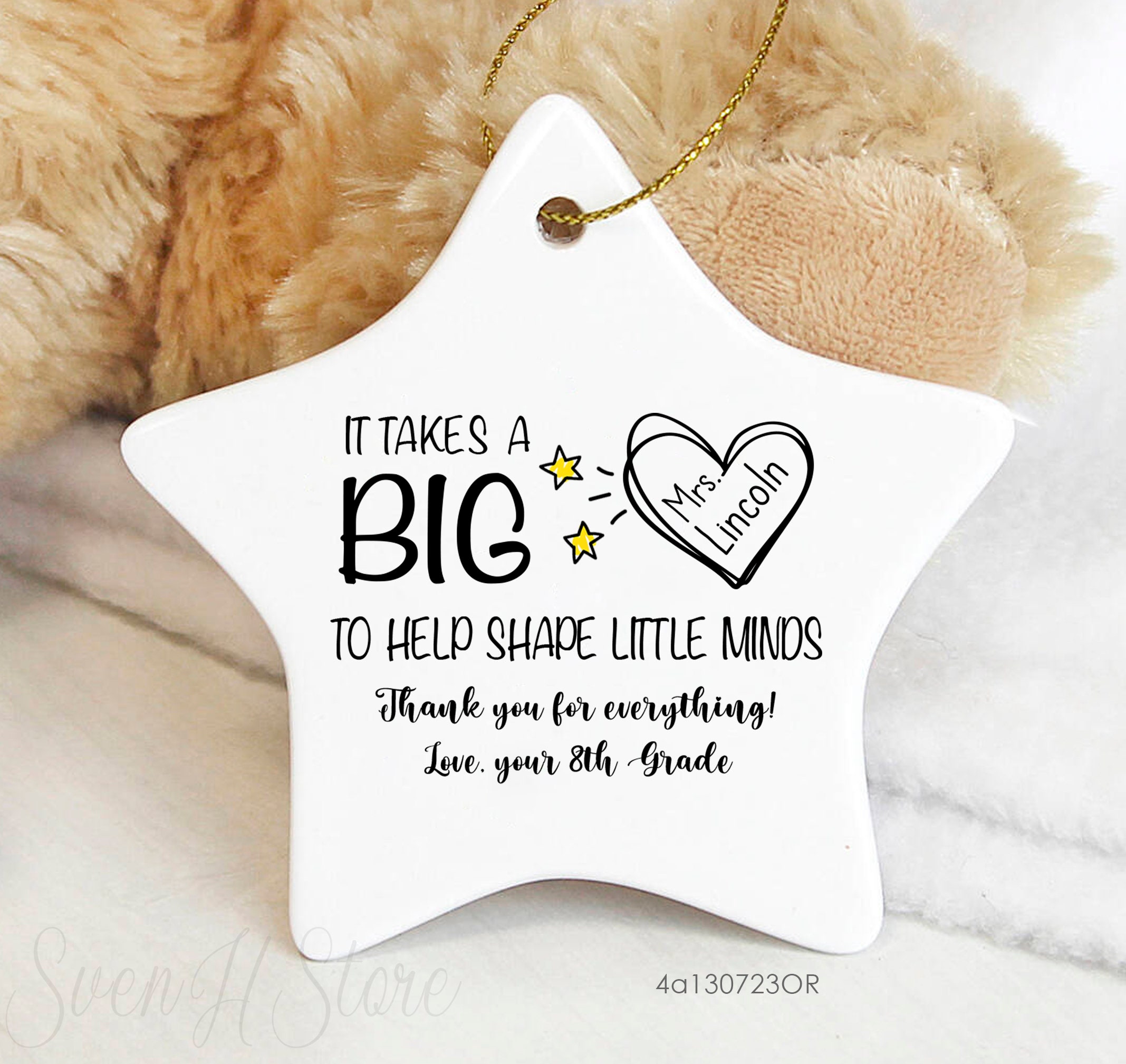 Lehrer Geschenk Schlüsselanhänger Herzform | Dankeschön Geschenk Mit Gravur 'Little Minds Thank You'