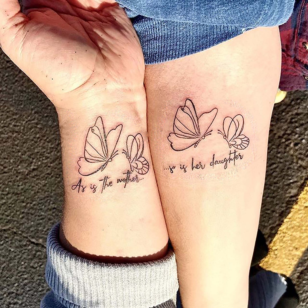 Fluttering Butterflies Coordinating Mother Daughter Tattoo - Etsy Fluttering Butterflies Coordinating Mother Daughter Tattoo - Etsy