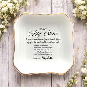 To My Big Sister Ring Dish-Personalized Gifts For Sister-Best Friend Gifts-Soul Sisters Gifts From Sister-Long Distance Friend Birthday Gift