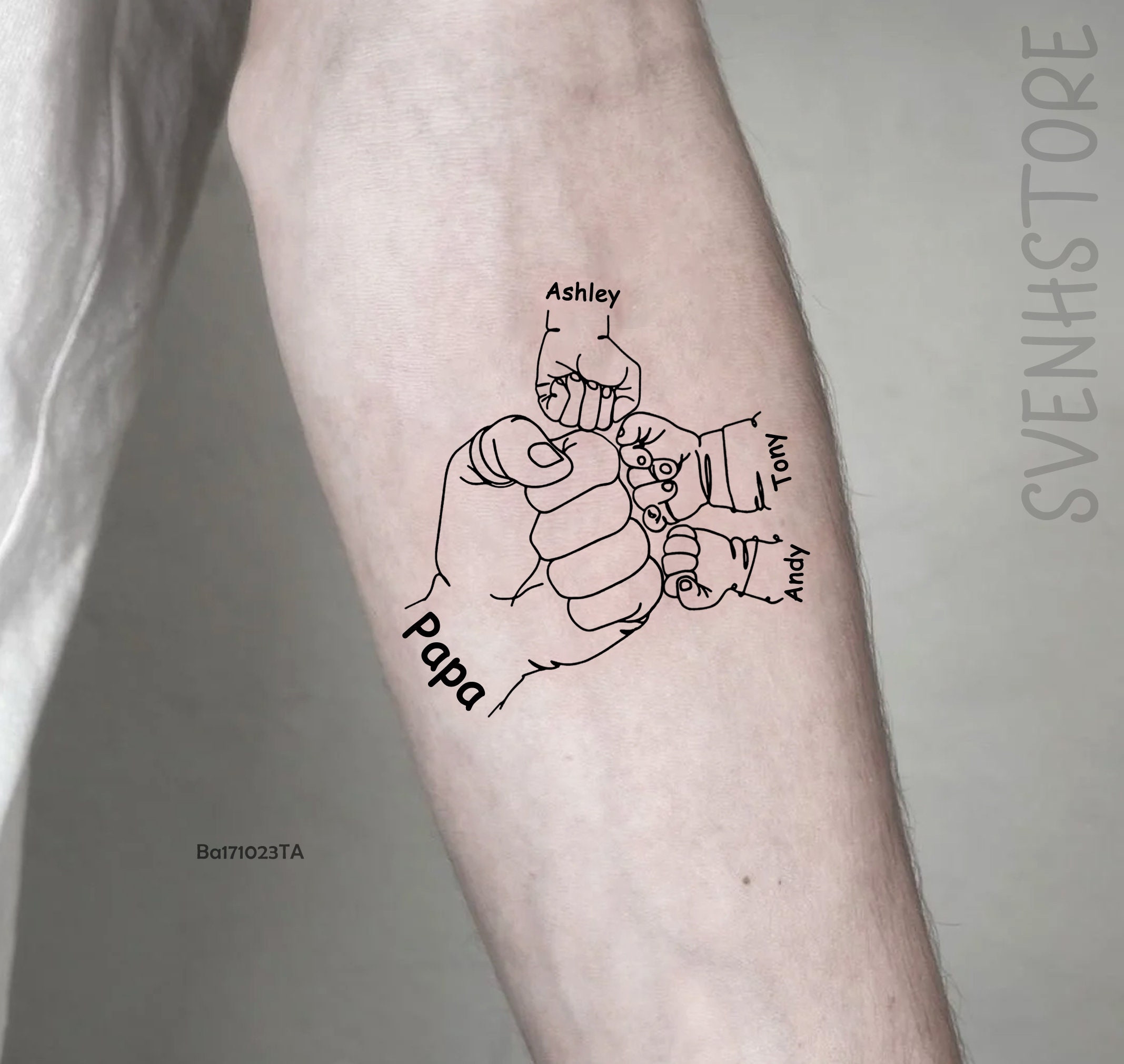 Personalized Family Temporary Tattoo-Mom Dad Kids Tiny Waterproof Fake Tattoo-Unique Family Tattoo-Family Holding Hands Tattoo-Family Gift