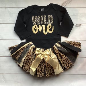 Wild One Birthday Tutu Outfit Shirt Cakes: Cheetah Safari Jungle Theme