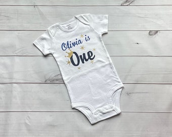 Clearance “Olivia is One”  Birthday T-shirt- Priced to sell size 12m  only