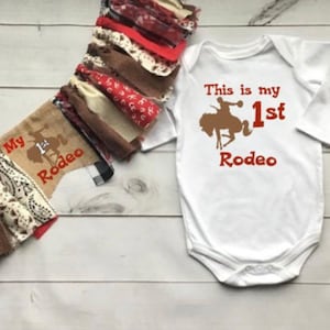 Cowboy Cow Girl/Boy My 1st Rodeo Birthday Outfit-This is My First Rodeo Birthday Shirt Highchair Banner Photo backdrop 1st Birthday