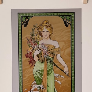Primavera: Las Estaciones, Alphonse Mucha 13"x19" Fine Art Print