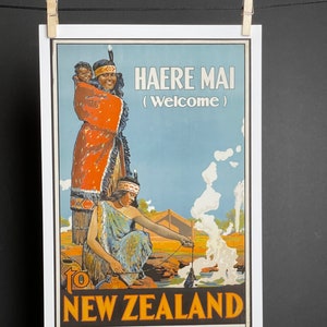 New Zealand Vintage Travel Poster _Matte_High Quality Fine Art Ink-Jet Print 11&quot;x17&quot;