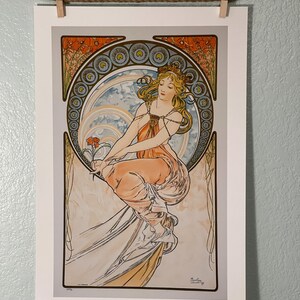 Pintura: Las Artes , Alphonse Mucha 13"x19" Fine Art Print