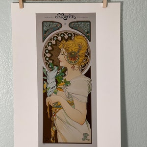 Plumas, Alphonse Mucha 13"x19" Fine Art Print