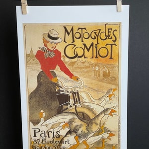 Motocycles Comiot Paris Vintage Bicycle Advertisement Poster_Steinten _Matte_High Quality Fine Art Ink-Jet Print 11&quot;x17&quot;