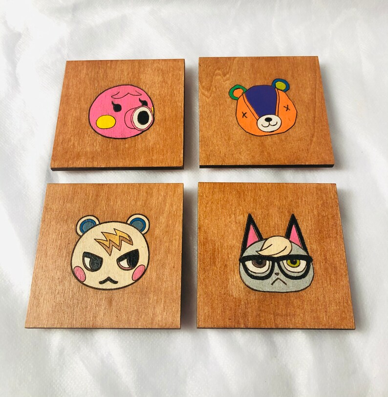 Customisable Animal Crossing Coasters Wood Gift Birthday Gift Etsy UK