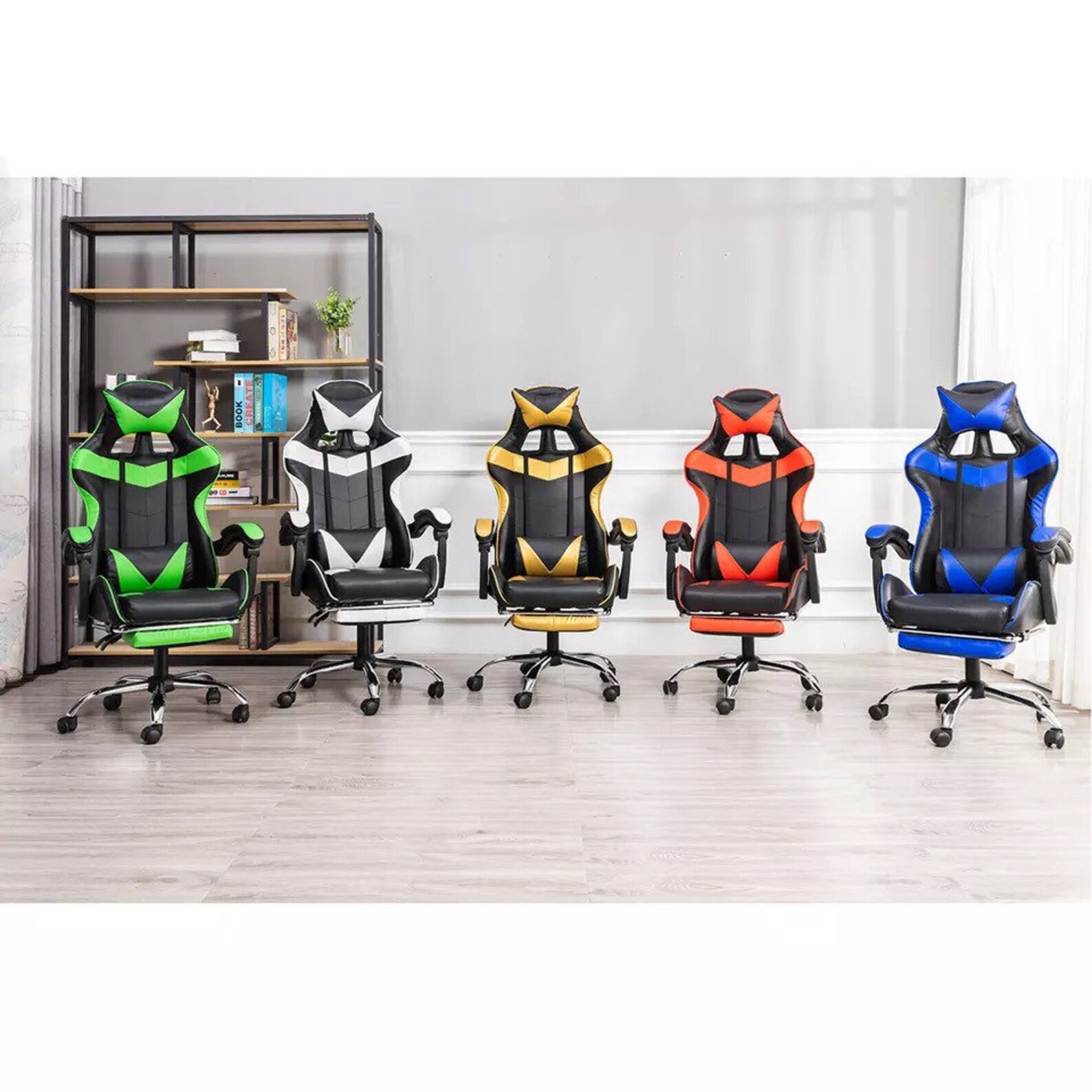 Office Gaming Chair Computer Armchair with Footrest Swivel | Etsy