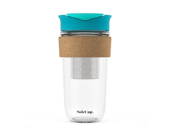 The Loose Tea Large SoleCup - 530ml/18oz Reusable Glass Travel Mug with Loose Tea Infuser