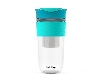 The Loose Tea Large SoleCup - 530ml/18oz Reusable Glass Travel Mug with Loose Tea Infuser