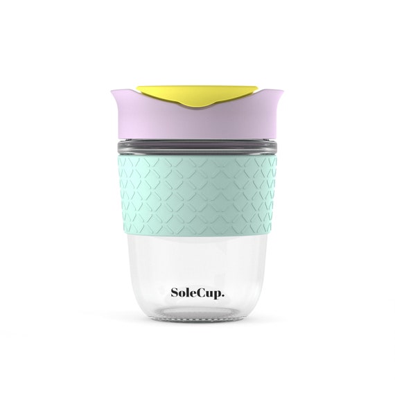 Solecup Reusable Glass Travel Cup Spill Proof Insulated Coffee Mug