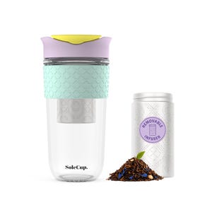 The Loose Tea Large SoleCup - 530ml/18oz Reusable Glass Travel Mug with Loose Tea Infuser
