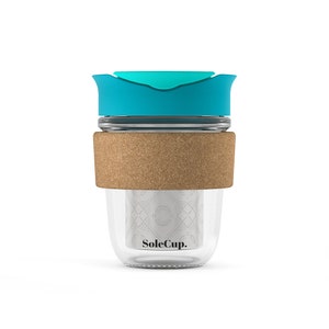 The Loose Tea Travel Mug - 340ml/12oz Reusable Glass Travel Mug with Infuser by SoleCup