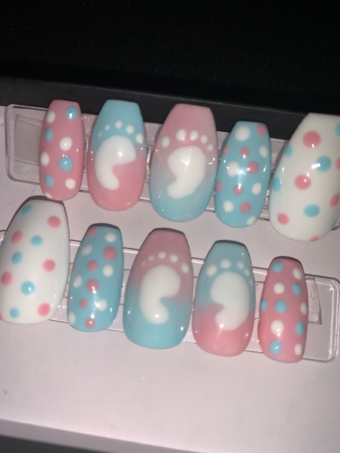 Oh Baby Gender Reveal Nails Etsy
