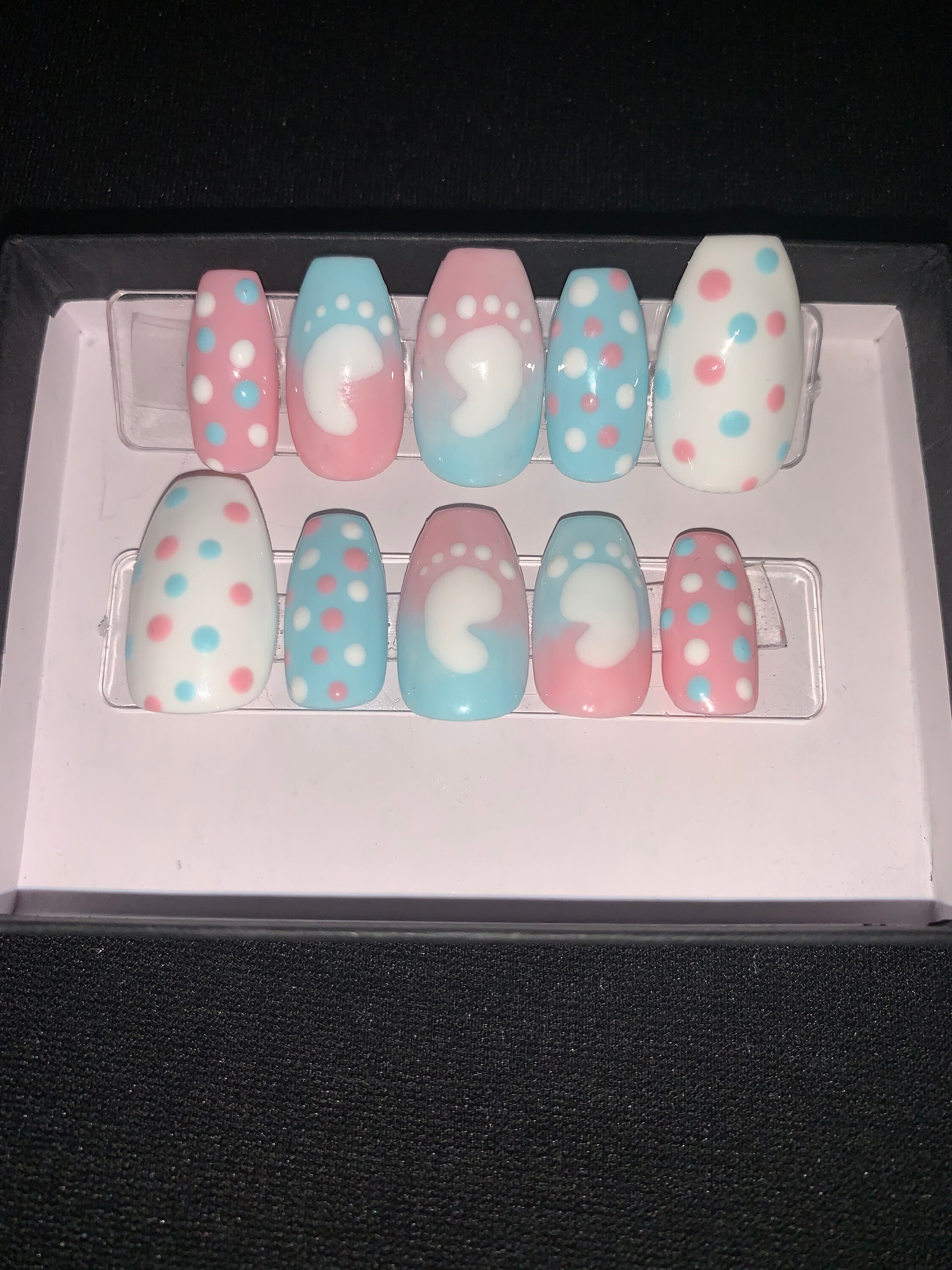 Oh Baby Gender Reveal Nails Etsy