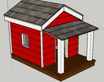 Large Traditional Style Dog House Plans