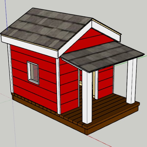 Large Traditional Style Dog House Plans