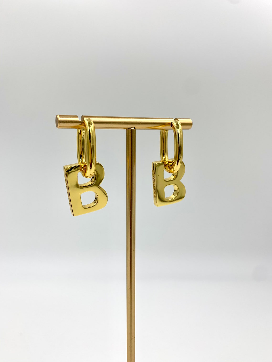 925 Silver BB Gold luxury earring | Etsy
