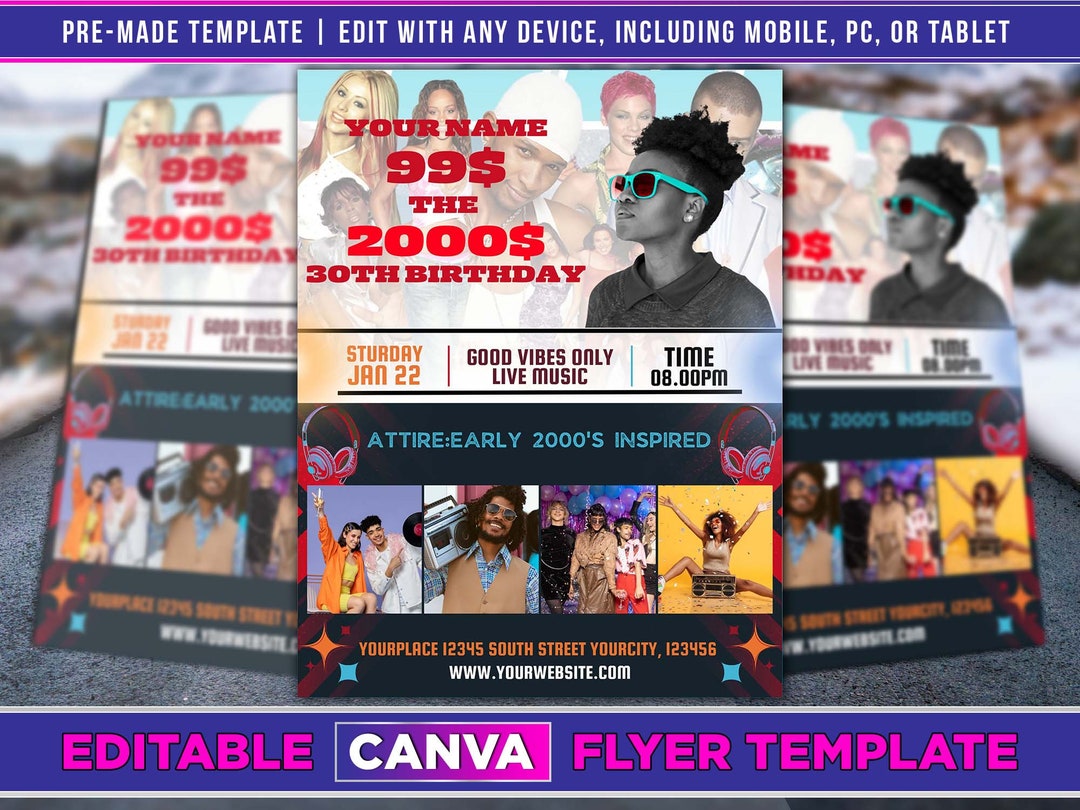 2000s Party Flyer Editable Canva Template US Letter Size. Etsy 2000s Party Flyer Editable Canva Template US Letter Size. Etsy