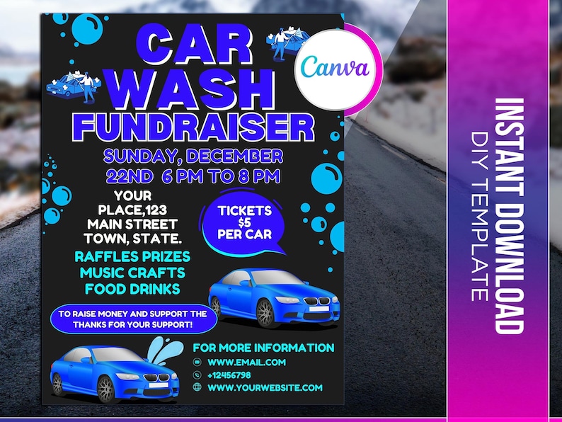 Detailed Car Wash Fundraiser Flyer Landscape Collection Detailed Car Wash Fundraiser Flyer Landscape Collection