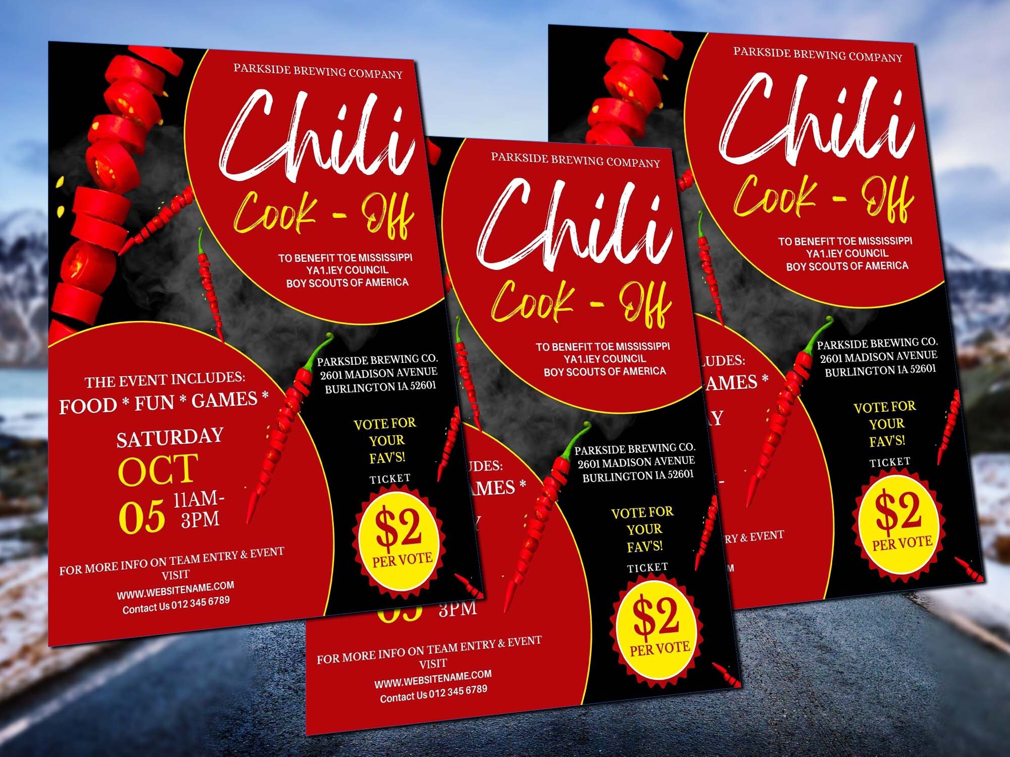 Chili Cook off Flyer Editable Canva Template US Letter Size. - Etsy