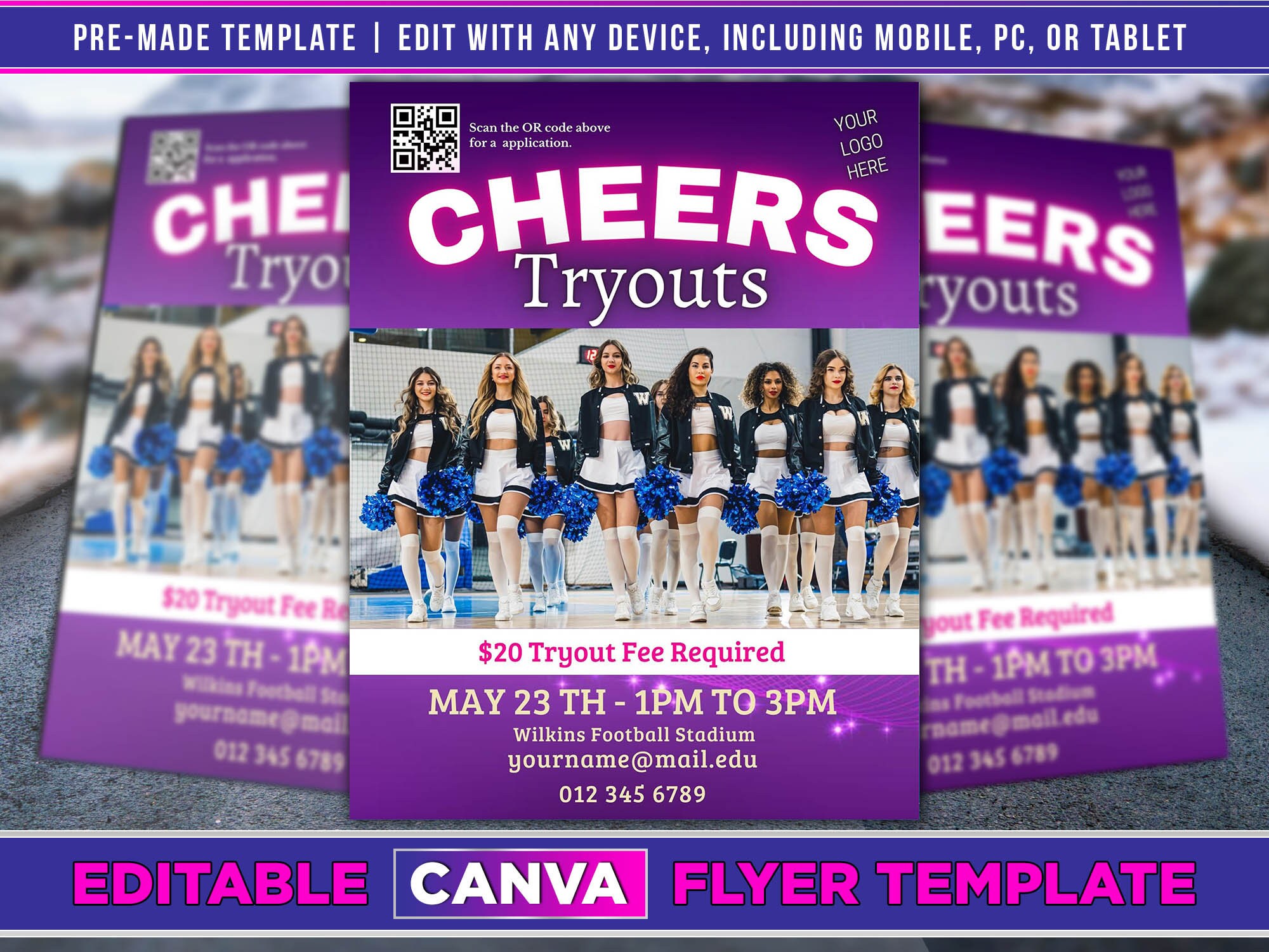 Cheerleading Flyer Bundle Canva Template. Etsy Cheerleading Flyer Bundle Canva Template. Etsy