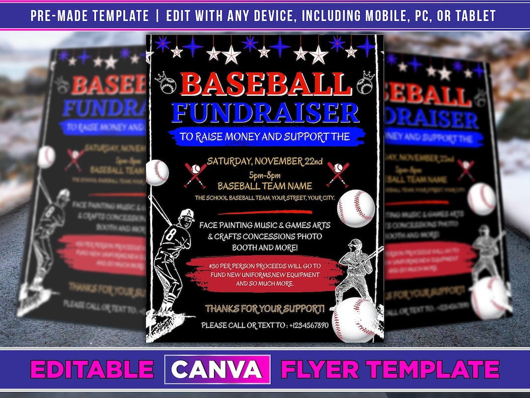 Image 1 for Baseball Fundraiser Flyer Template