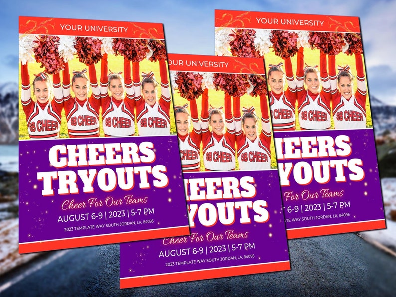 Cheer Tryout Flyer Editable Canva Template. Etsy