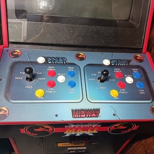 Mortal Kombat Arcade wood control panel top